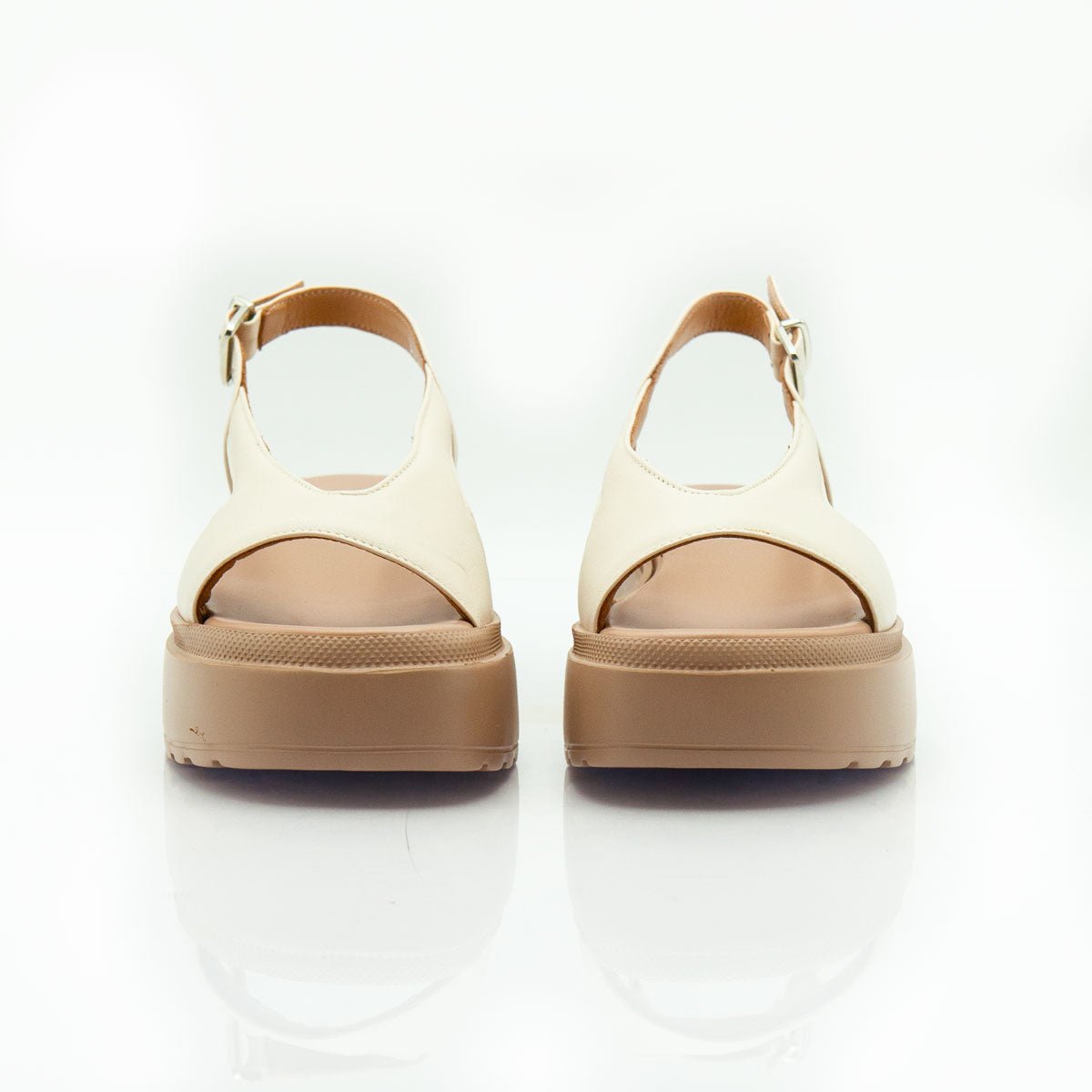 Figini - Sandali platform in nappa off - white - Figini Milano