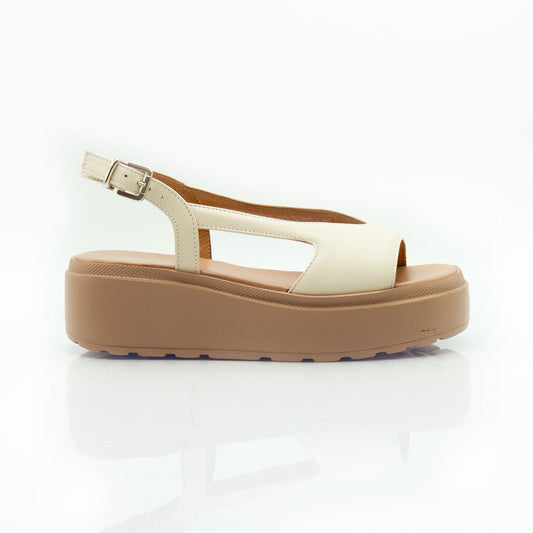 Figini - Sandali platform in nappa off - white - Figini Milano