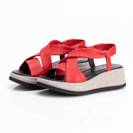 Figini - Sandali platform in nappa rossa - Figini Milano