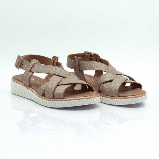 Figini - Sandali platform in vitello intrecciato taupe - Figini Milano