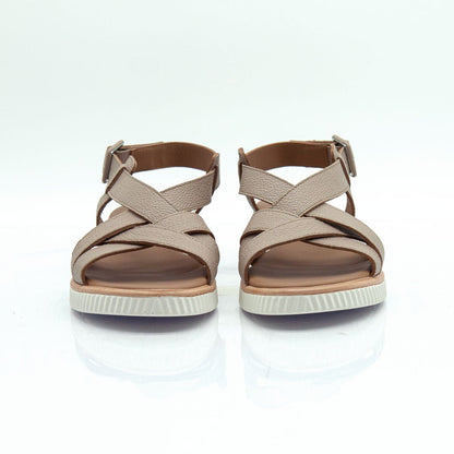 Figini - Sandali platform in vitello intrecciato taupe - Figini Milano