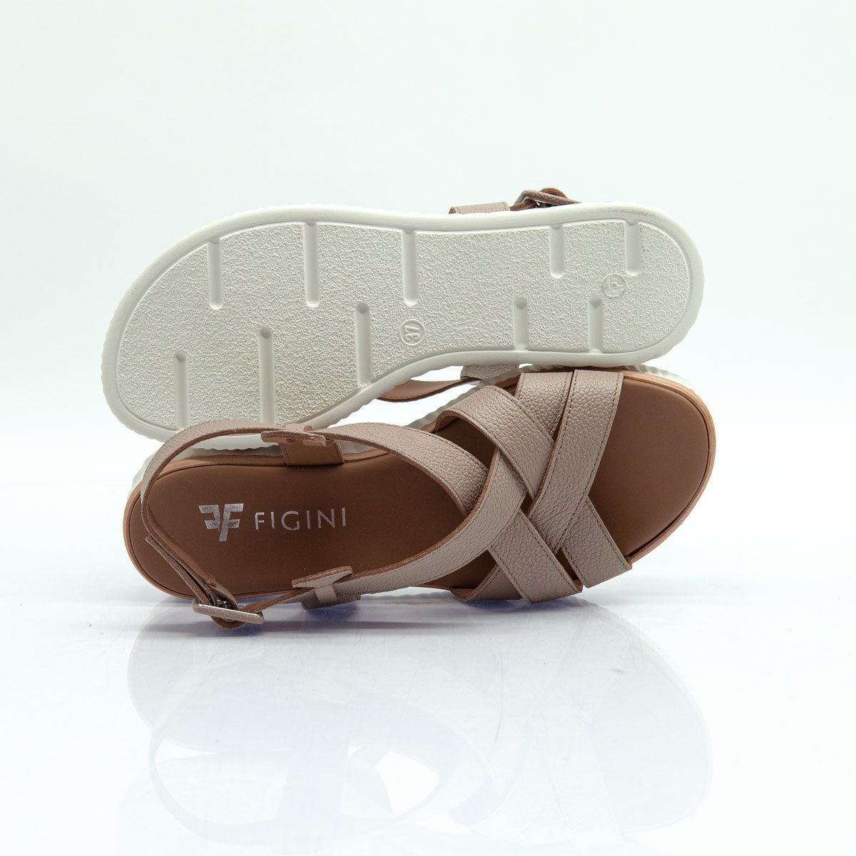 Figini - Sandali platform in vitello intrecciato taupe - Figini Milano