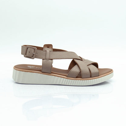 Figini - Sandali platform in vitello intrecciato taupe - Figini Milano