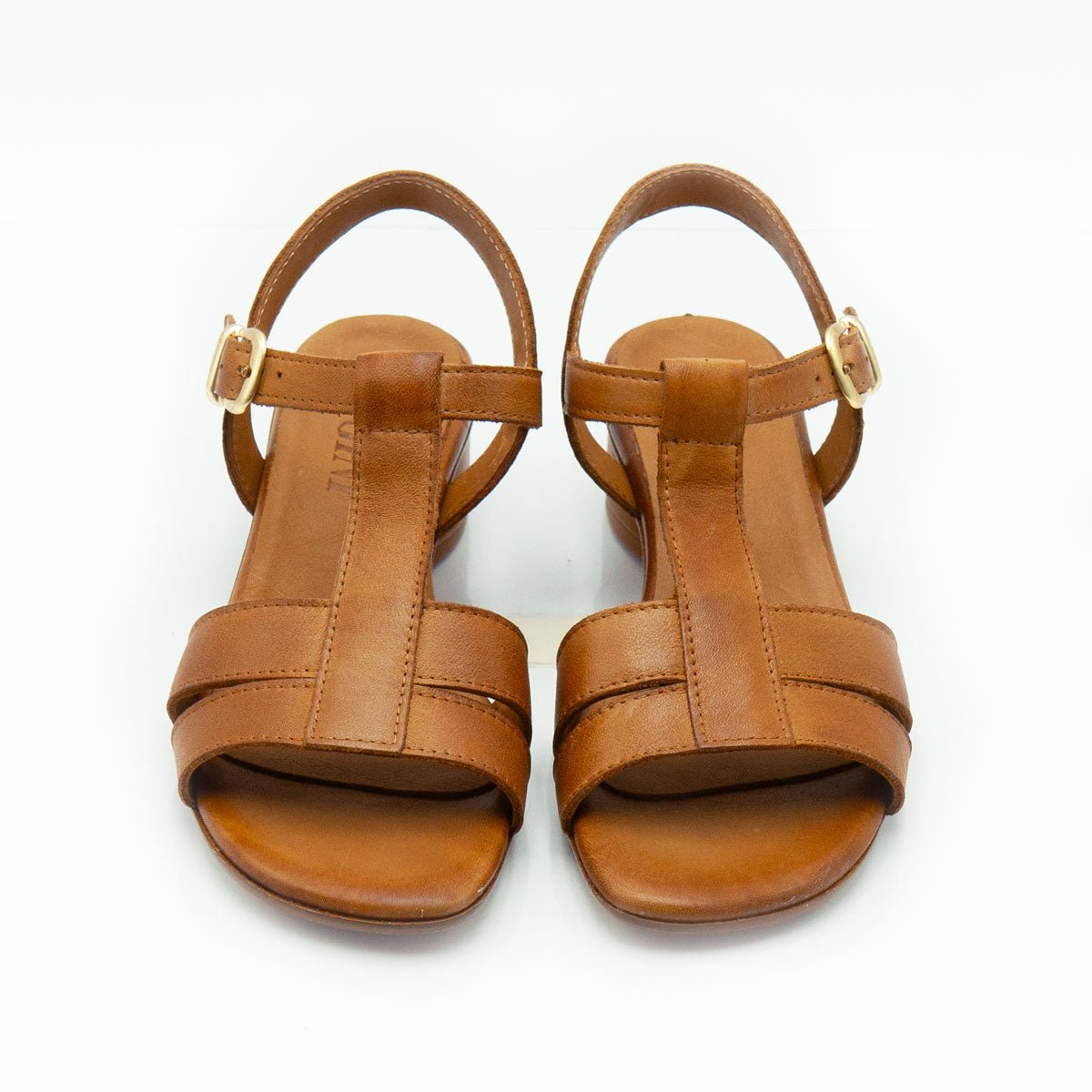 Figini - Sandali T - strap in vitello cuoio - Figini Milano