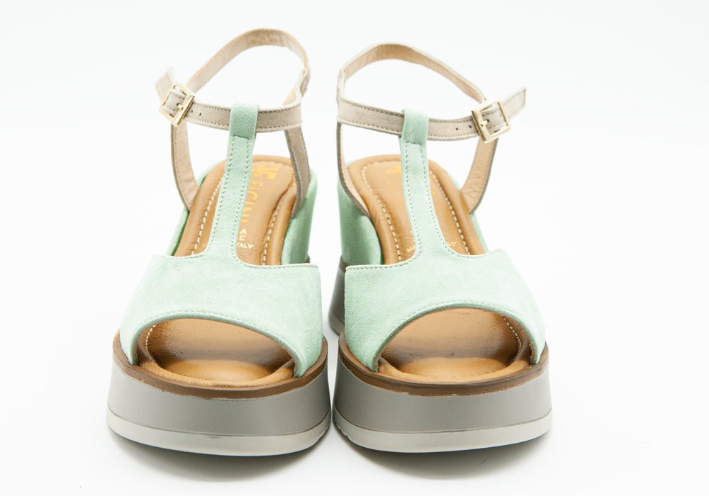 Figini - Sandali Wedge in camoscio Acqua - Figini Milano