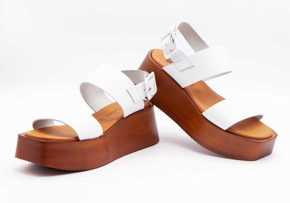 Figini - Sandali Wedge in vacchetta Bianca - Figini Milano