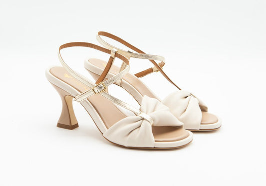 Figini - Sandalo Fusciacca con tacco 7 cm Off - White - Figini Milano