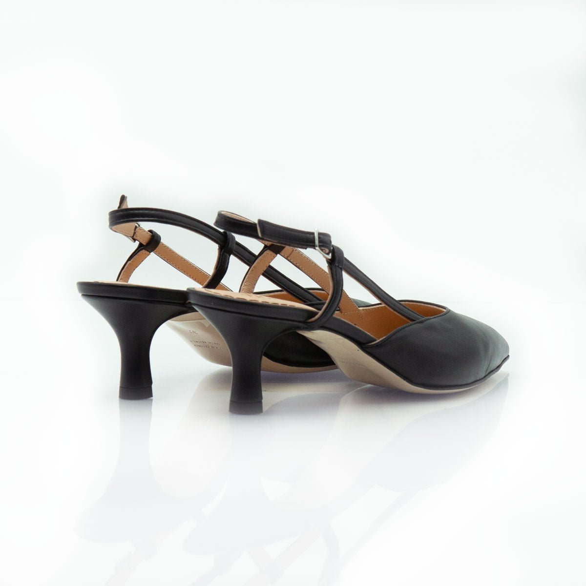 Figini - Slingback con tacco di 5 cm in nappa nero - Figini Milano