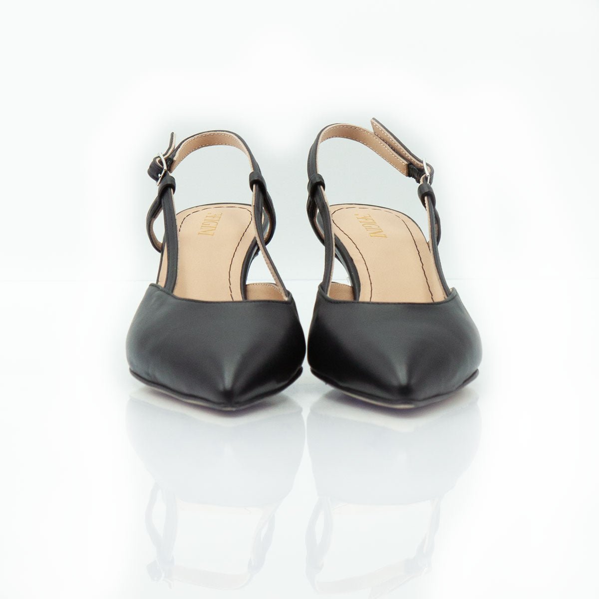 Figini - Slingback con tacco di 5 cm in nappa nero - Figini Milano