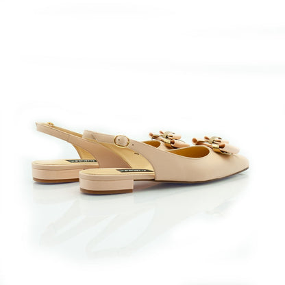Figini - Slingback fiocco con tacco 2 cm in nappa nude - Figini Milano