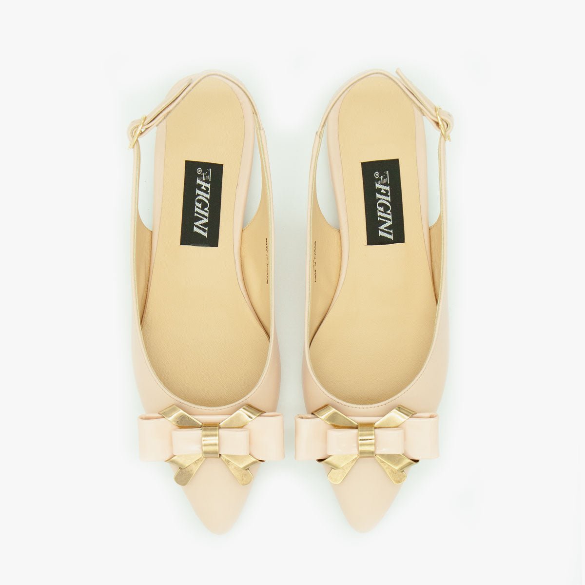 Figini - Slingback fiocco con tacco 2 cm in nappa nude - Figini Milano