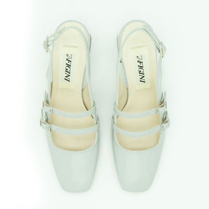 Figini - Slingback MaryJane con tacco 5 cm in vernice perla - Figini Milano