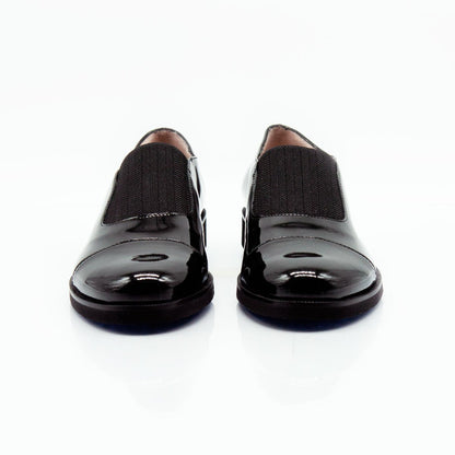 Figini - Slip - on con tacco 2 cm in vernice nera - Figini Milano