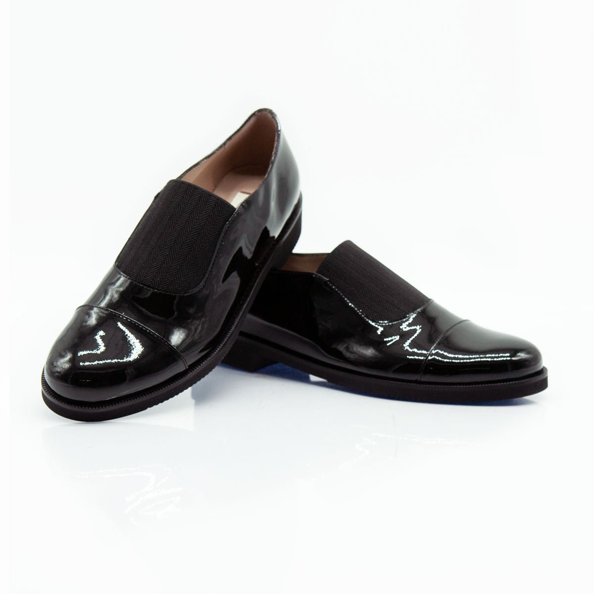 Figini - Slip - on con tacco 2 cm in vernice nera - Figini Milano