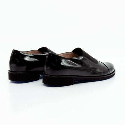 Figini - Slip - on con tacco 2 cm in vernice nera - Figini Milano