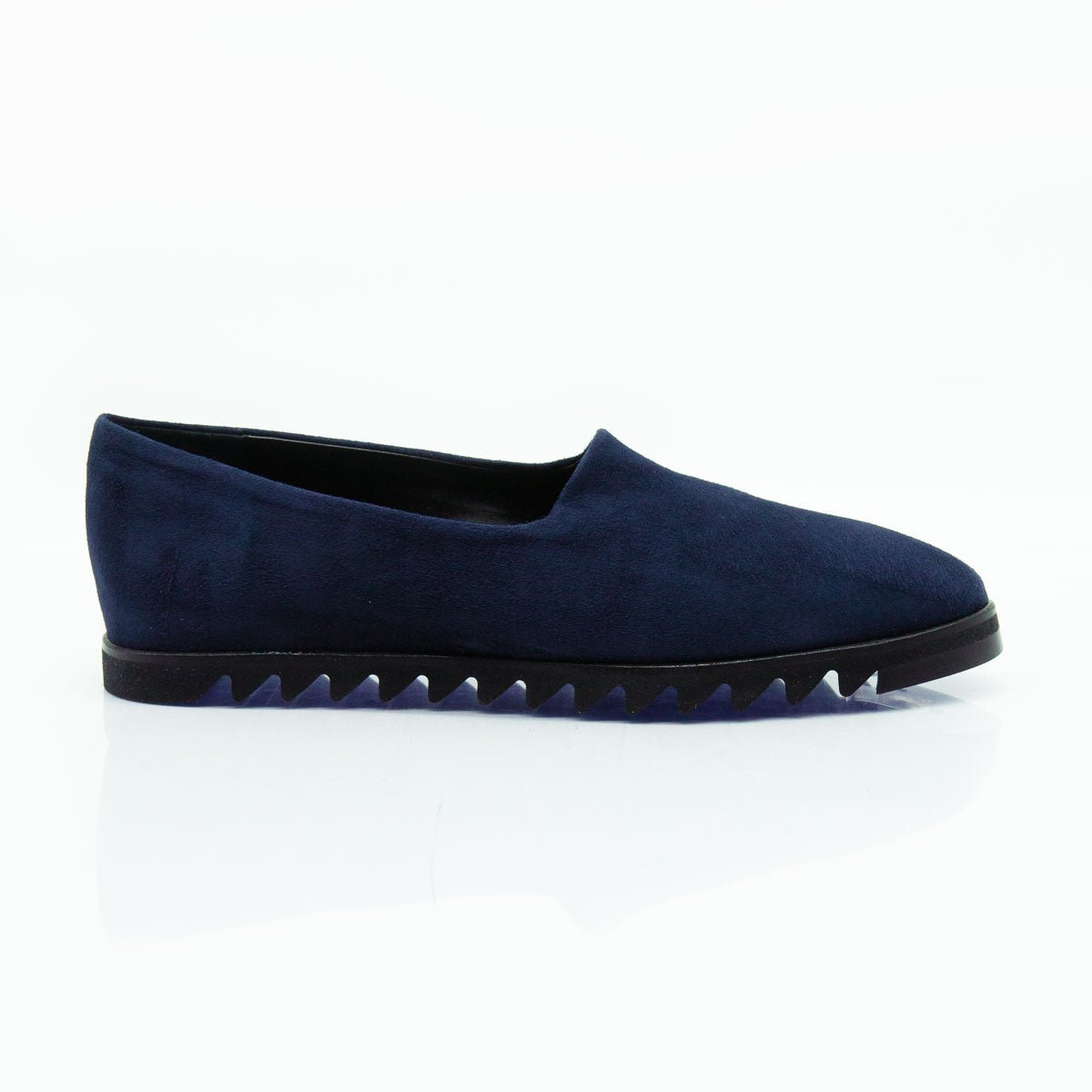 Figini - Slip - on flex in camoscio stretch blu - Figini Milano