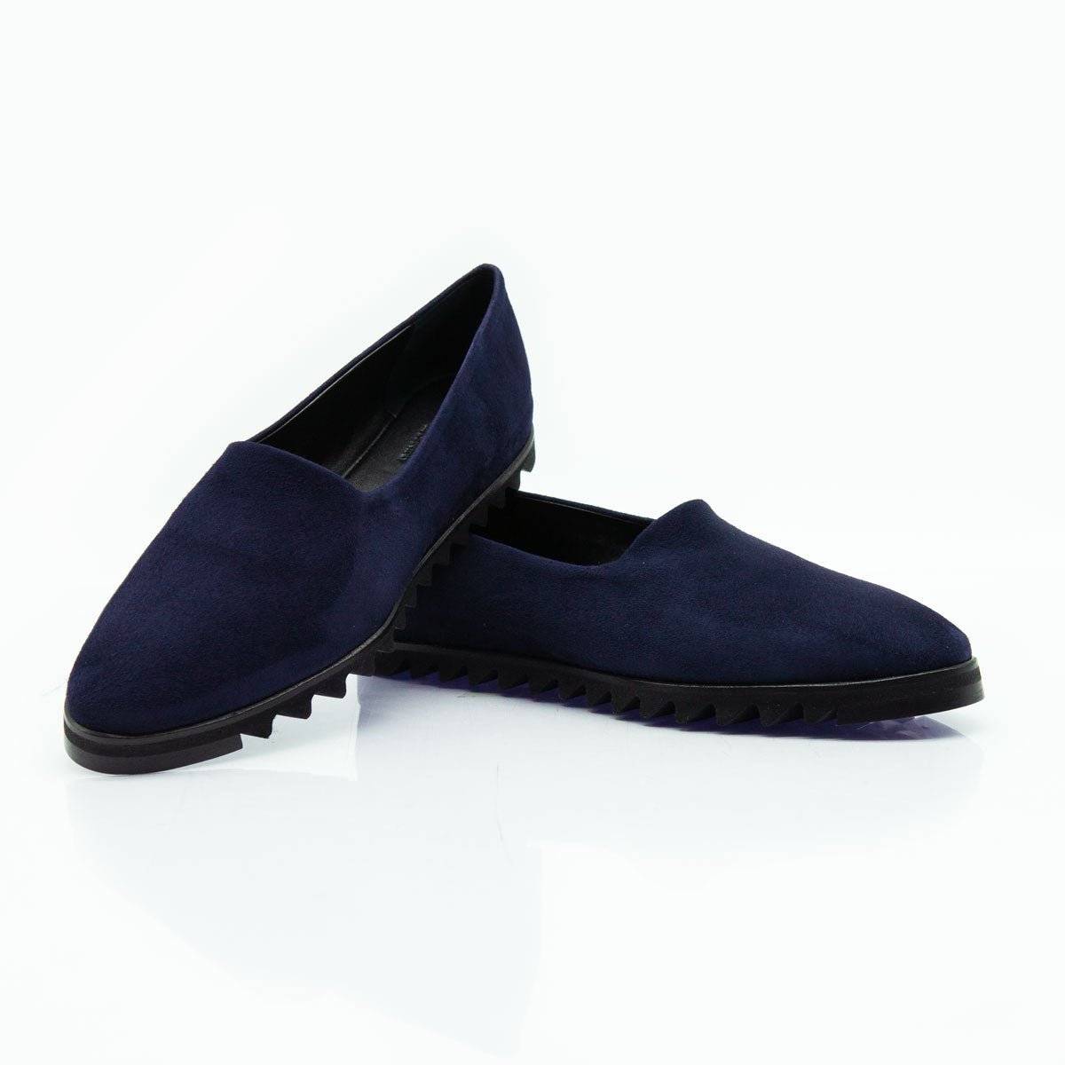 Figini - Slip - on flex in camoscio stretch blu - Figini Milano