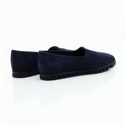 Figini - Slip - on flex in camoscio stretch blu - Figini Milano