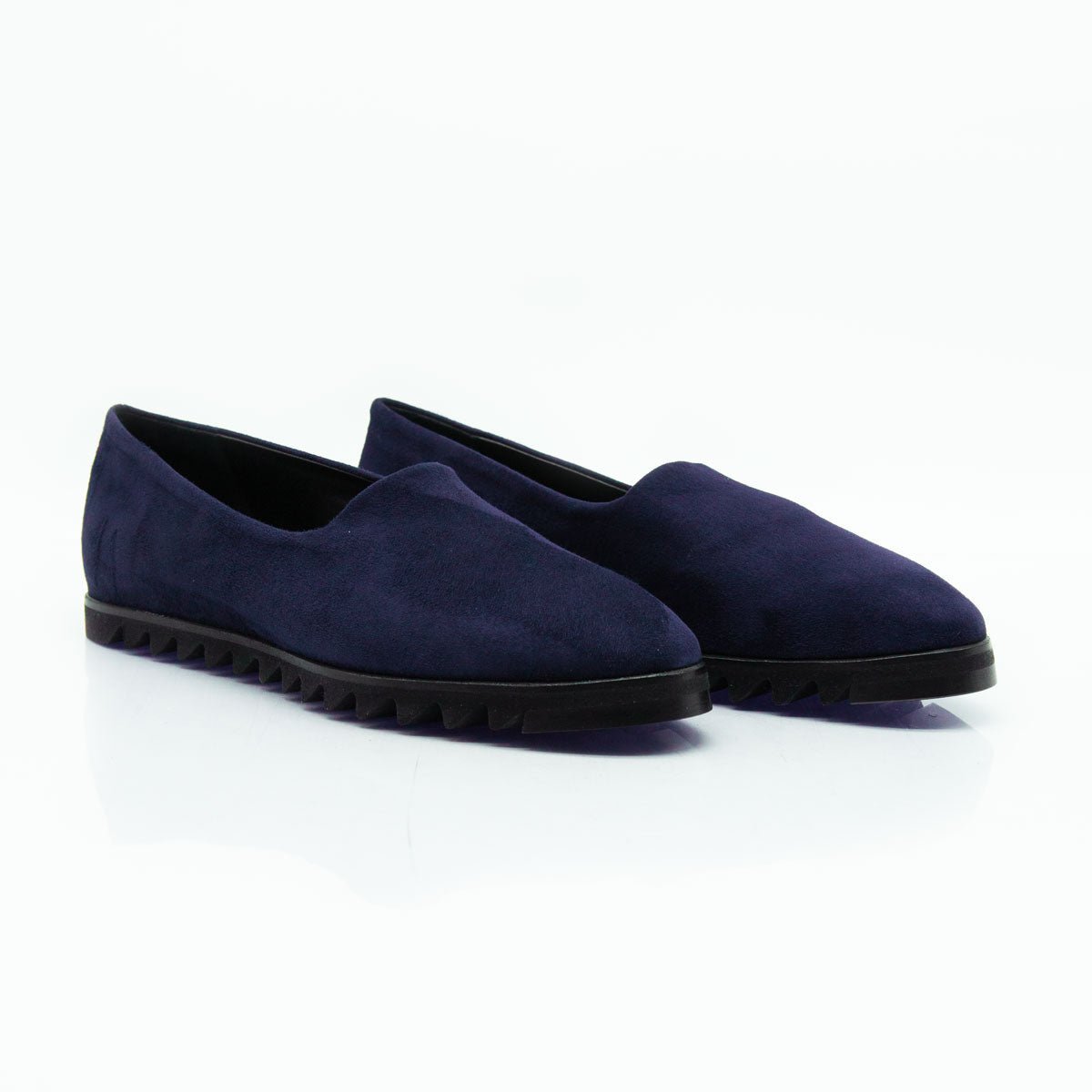 Figini - Slip - on flex in camoscio stretch blu - Figini Milano