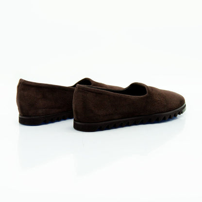 Figini - Slip - on flex in camoscio stretch testa moro - Figini Milano