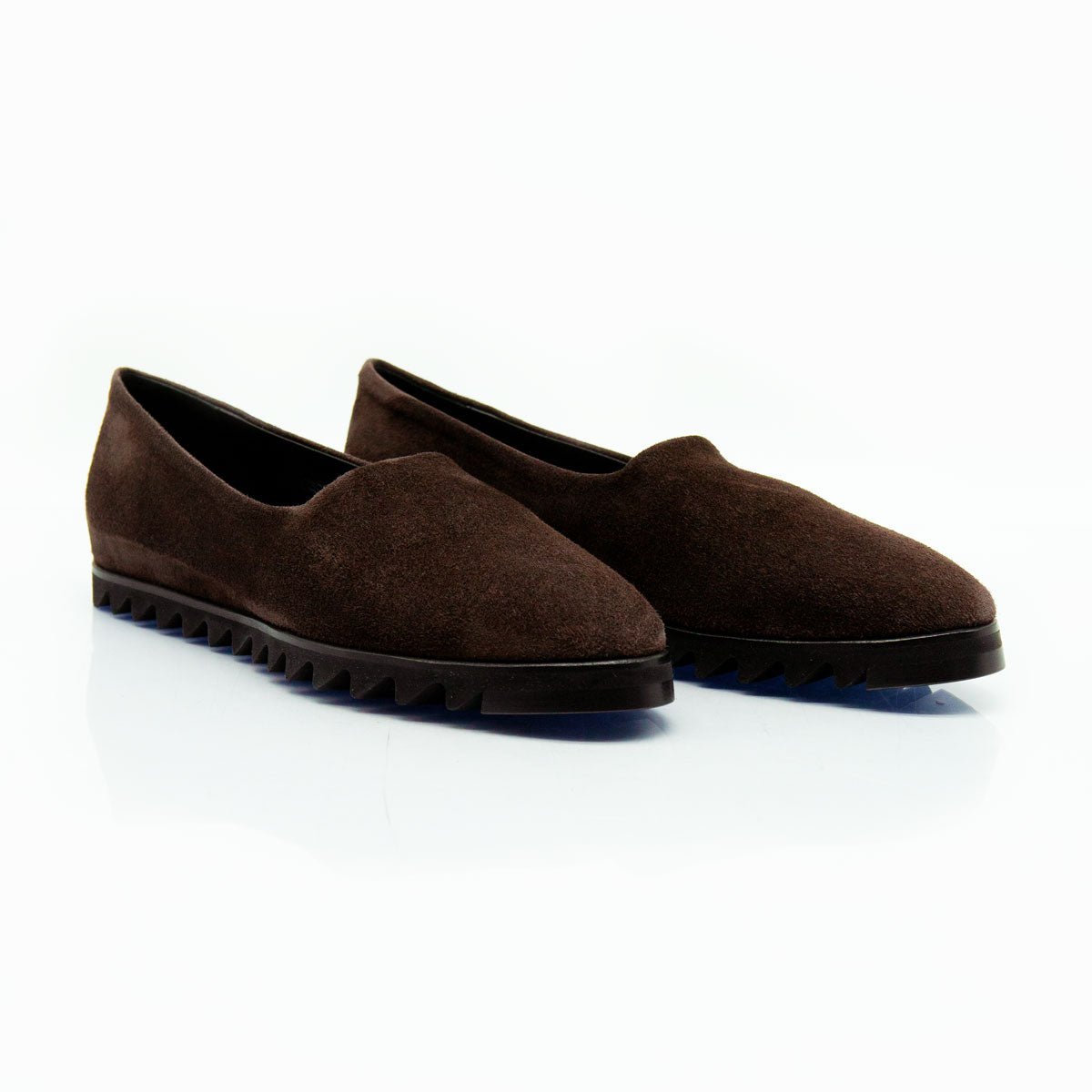 Figini - Slip - on flex in camoscio stretch testa moro - Figini Milano