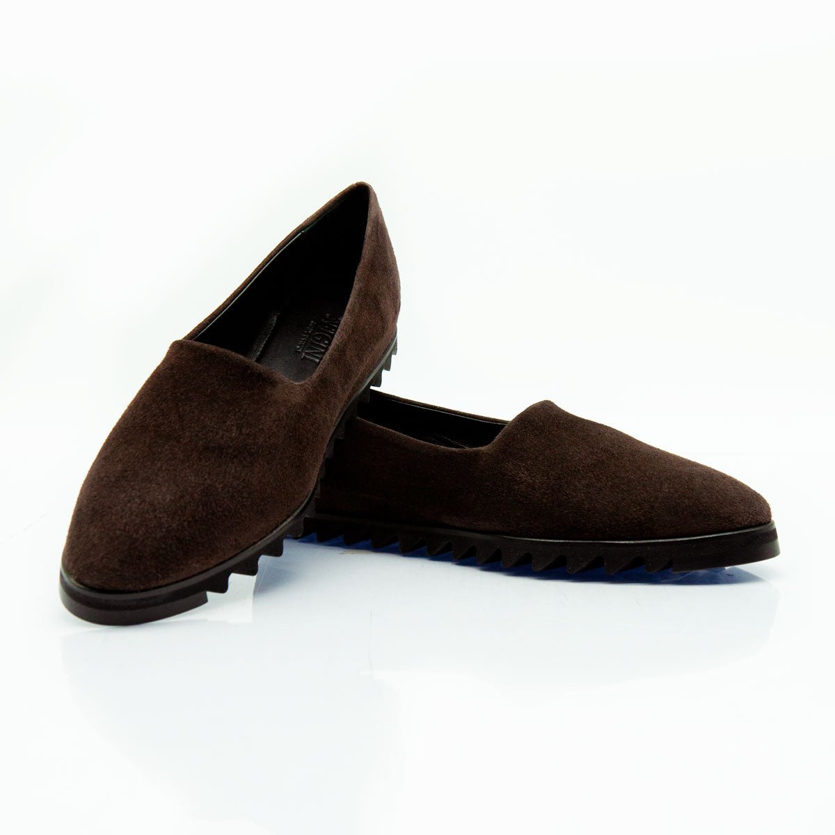 Figini - Slip - on flex in camoscio stretch testa moro - Figini Milano
