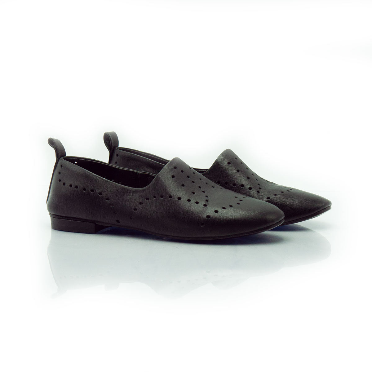 Figini - Slip - on forata in nappa nera - Figini Milano