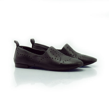 Figini - Slip - on forata in nappa nera - Figini Milano