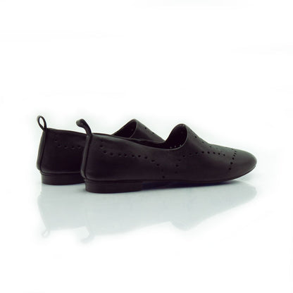 Figini - Slip - on forata in nappa nera - Figini Milano