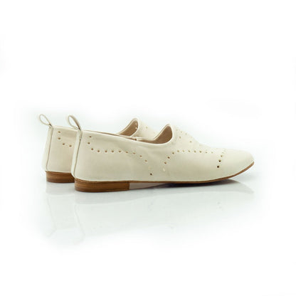 Figini - Slip - on forata in nappa off - white - Figini Milano
