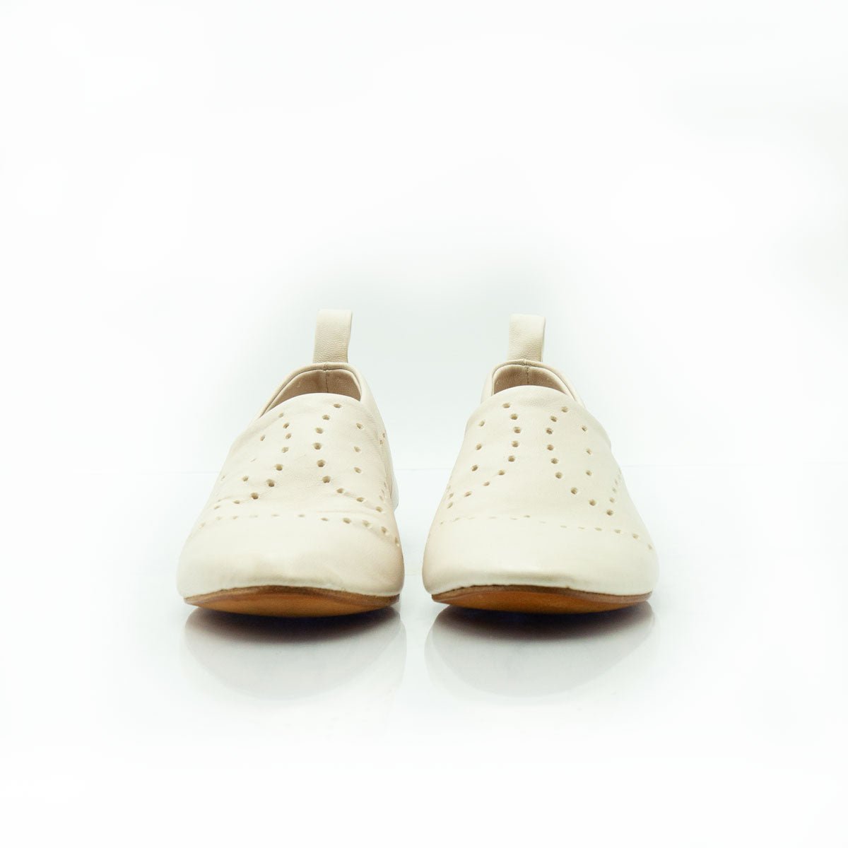 Figini - Slip - on forata in nappa off - white - Figini Milano