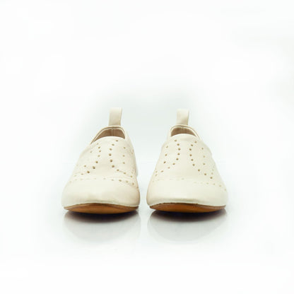 Figini - Slip - on forata in nappa off - white - Figini Milano