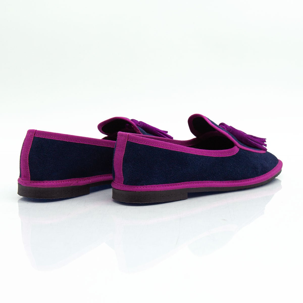 Figini - Slip-on Friulane con Fiocchetti in camoscio blu - Figini Milano