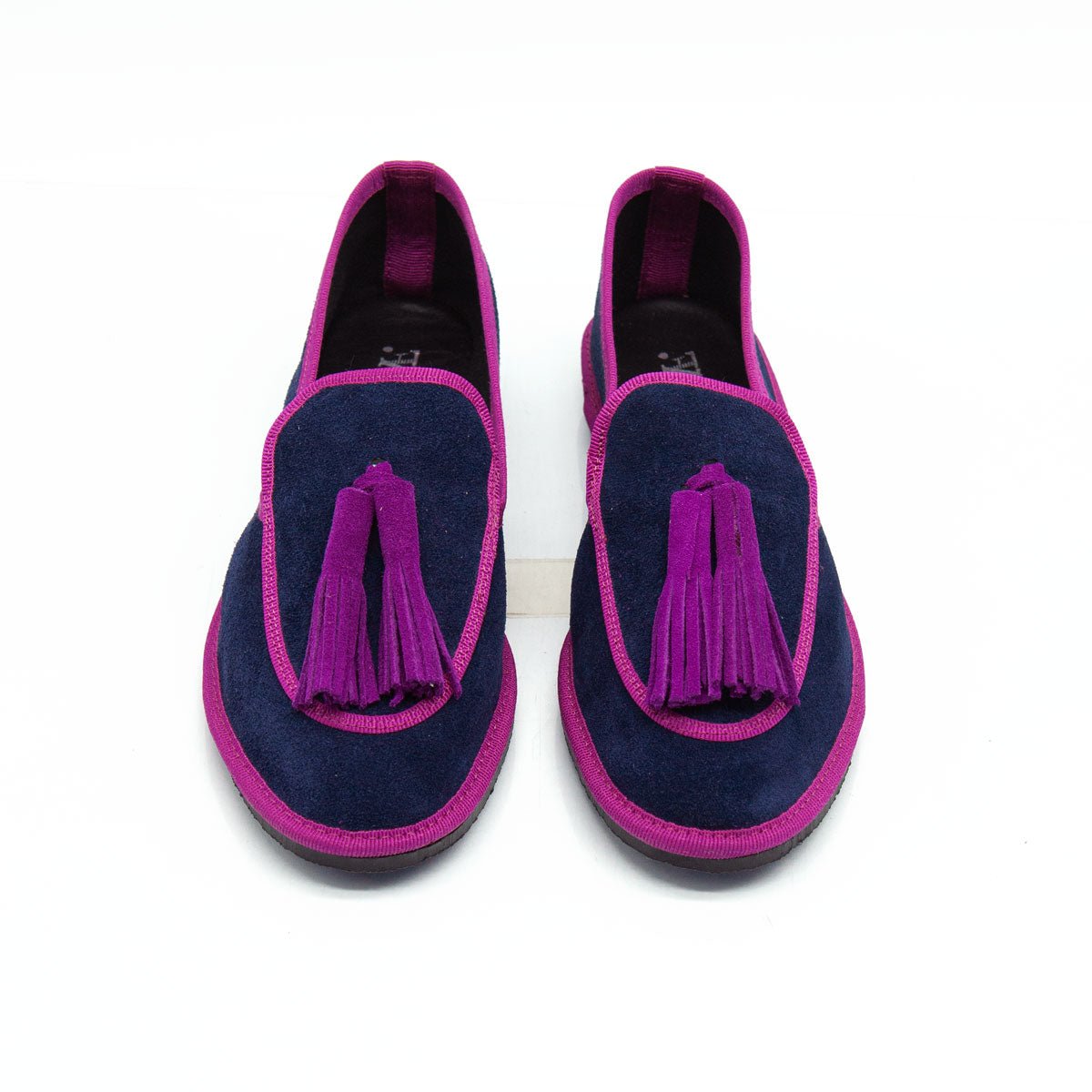 Figini - Slip-on Friulane con Fiocchetti in camoscio blu - Figini Milano