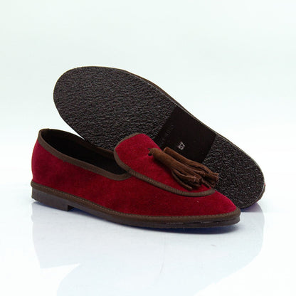Figini - Slip-on Friulane con Fiocchetti in camoscio bordeaux - Figini Milano