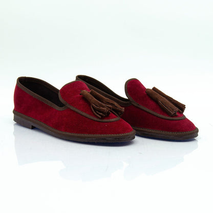 Figini - Slip-on Friulane con Fiocchetti in camoscio bordeaux - Figini Milano