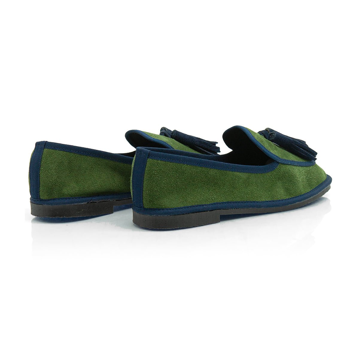 Figini - Slip-on Friulane con Fiocchetti in camoscio verde e blu - Figini Milano