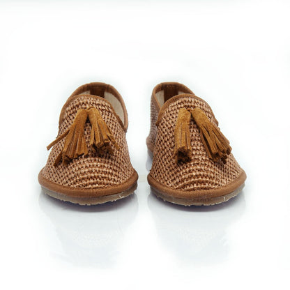 Figini - Slip - on Friulane con Fiocchetti in Rafia Cuoio - Figini Milano