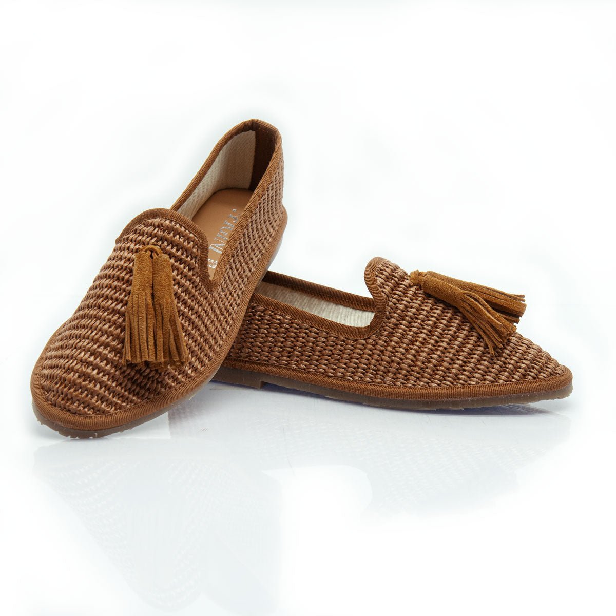 Figini - Slip - on Friulane con Fiocchetti in Rafia Cuoio - Figini Milano