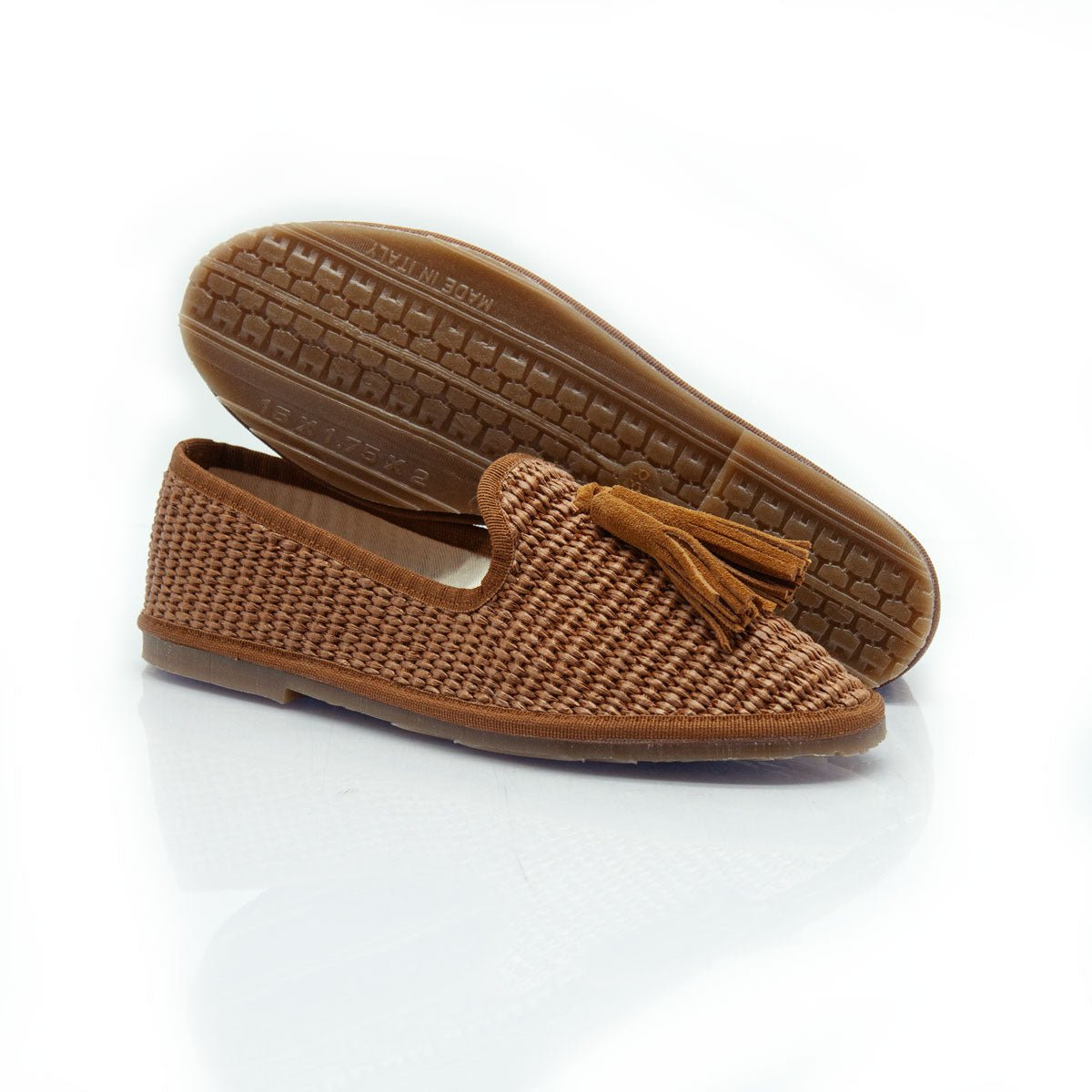 Figini - Slip - on Friulane con Fiocchetti in Rafia Cuoio - Figini Milano