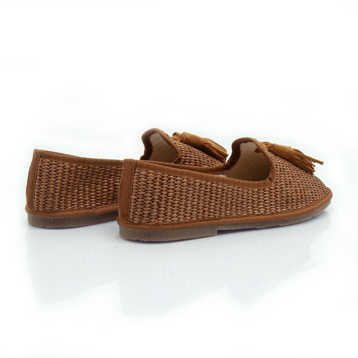 Figini - Slip - on Friulane con Fiocchetti in Rafia Cuoio - Figini Milano