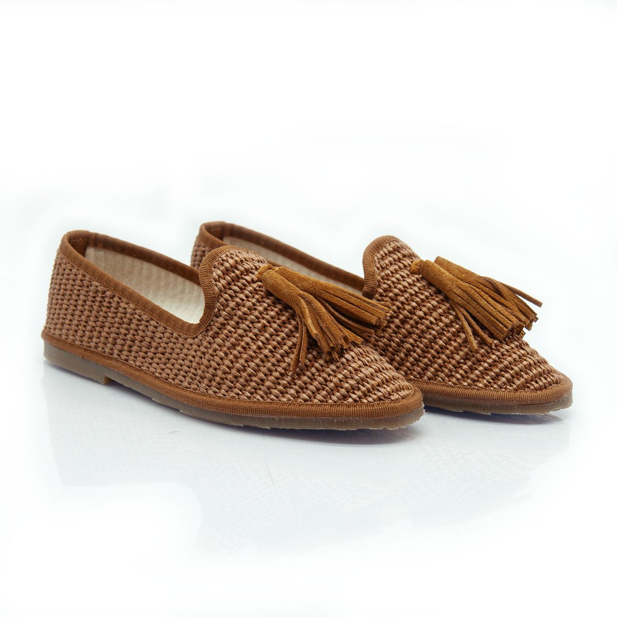 Figini - Slip - on Friulane con Fiocchetti in Rafia Cuoio - Figini Milano