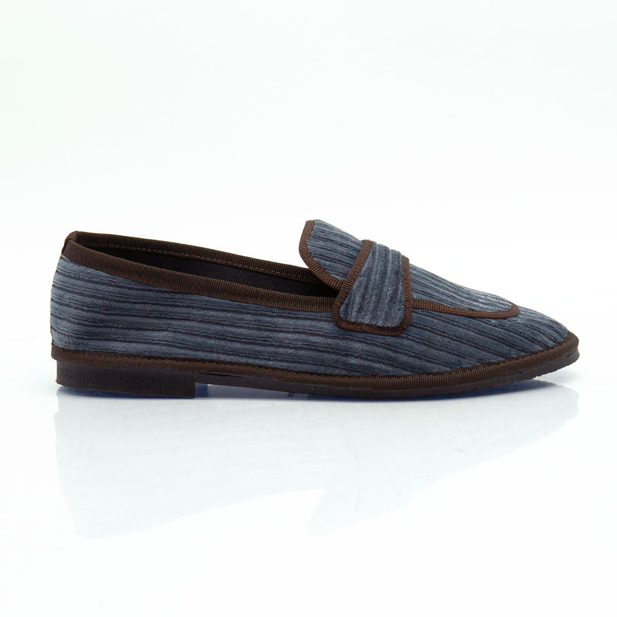 Figini - Slip-on Friulane in velluto a coste grigio - Figini Milano