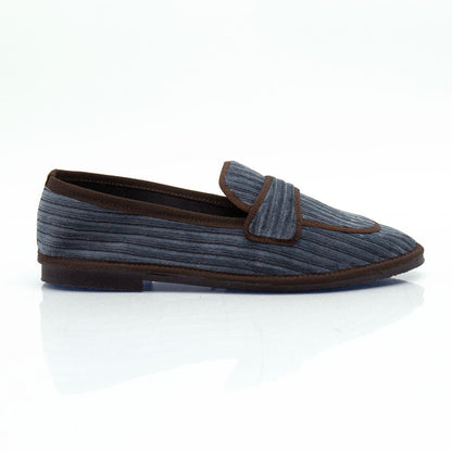 Figini - Slip-on Friulane in velluto a coste grigio - Figini Milano