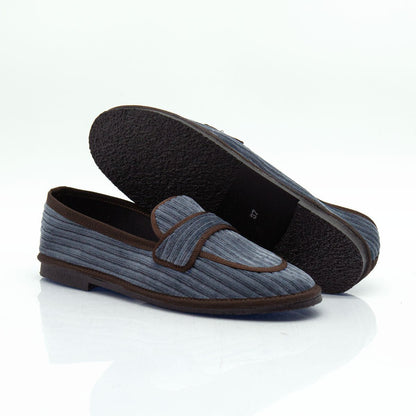 Figini - Slip-on Friulane in velluto a coste grigio - Figini Milano