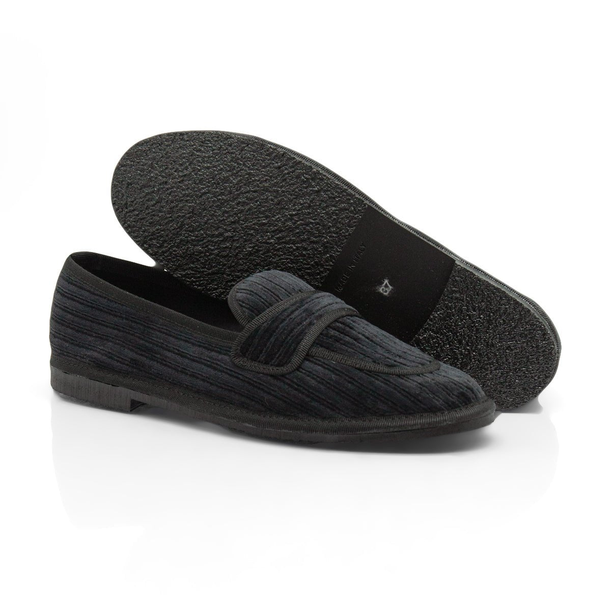 Figini - Slip-on Friulane in velluto a coste nero - Figini Milano