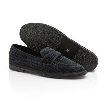 Figini - Slip-on Friulane in velluto a coste nero - Figini Milano