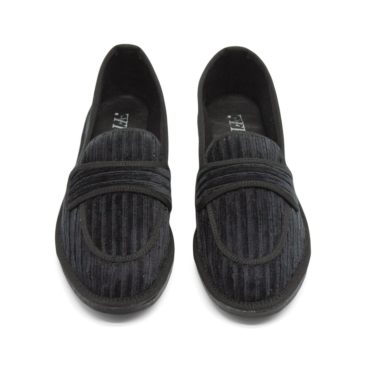 Figini - Slip-on Friulane in velluto a coste nero - Figini Milano