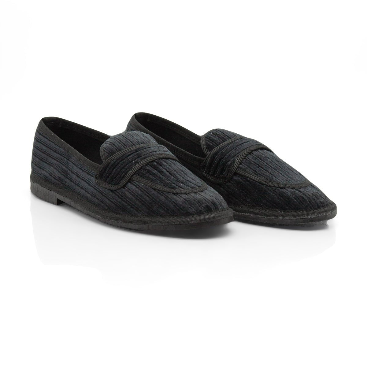 Figini - Slip-on Friulane in velluto a coste nero - Figini Milano