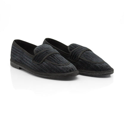Figini - Slip-on Friulane in velluto a coste nero - Figini Milano